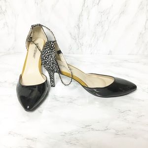 Ashley Stewart Sz 11 Black/Polka Dot Peacock Heels